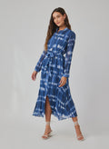 Pleated Maxi Shirt Dress