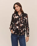 Bella Dahl Long Sleeve Round Hem Button Down - Shadow Floral Print