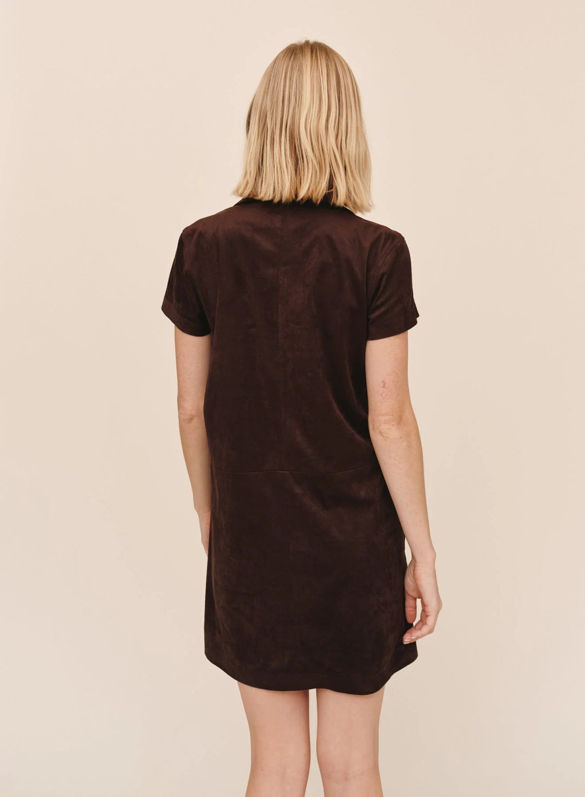 Bella Dahl Short Sleeve Pullover A Line Dress - Dark Roast