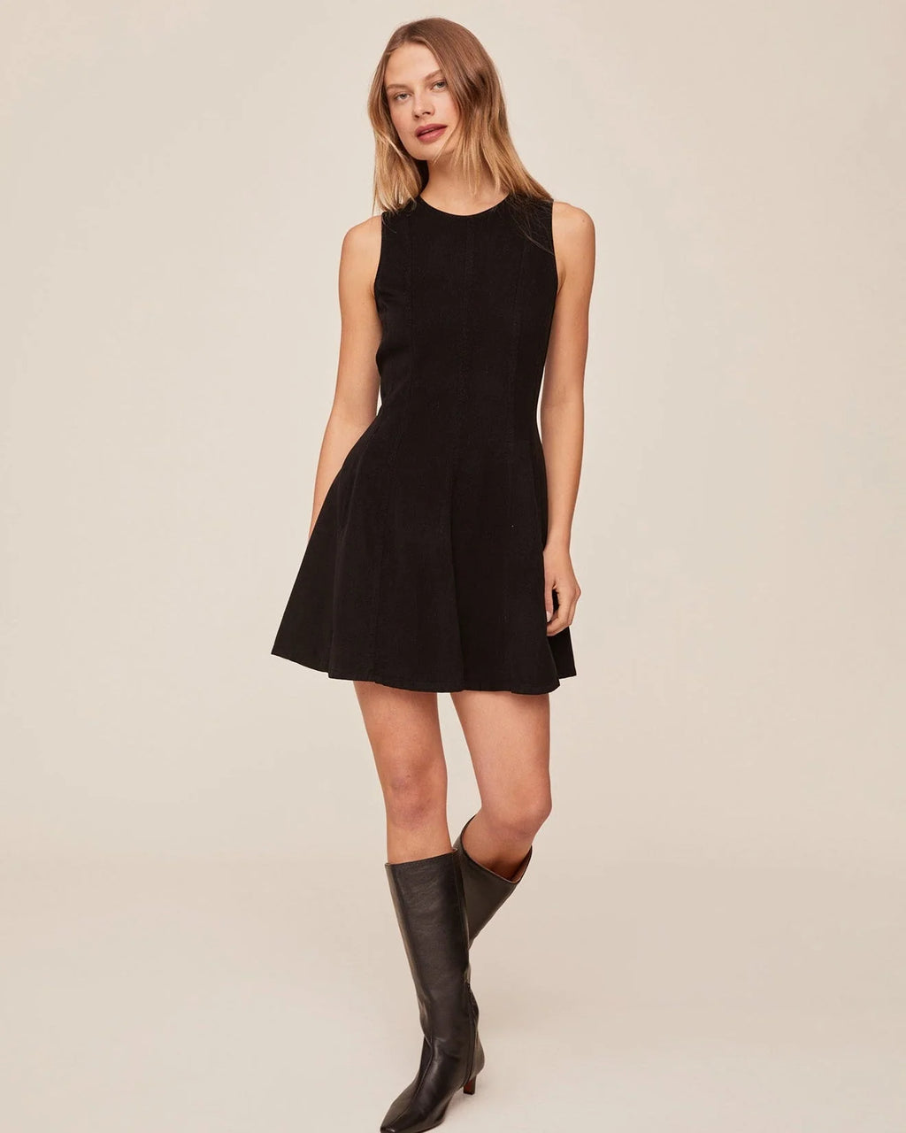 Bella Dahl Sleeveless Seamed Fit and Flare Dress - Black