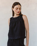 Sleeveless Trimmed Yoke Top