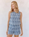 Split Bank Tank Floral Gingham