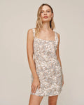 Square Neck Mini Dress in Tropical Palm