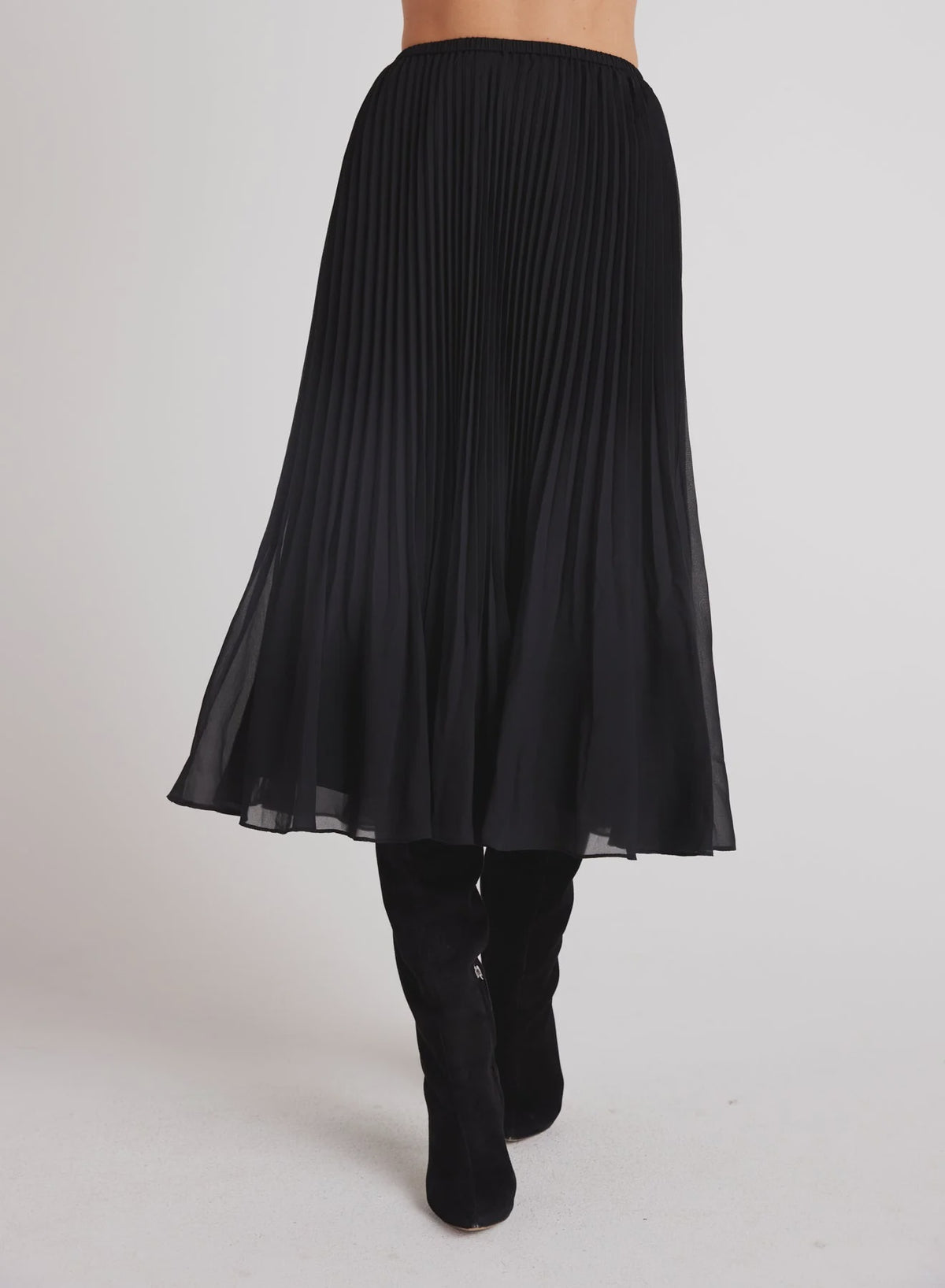 Sunburst Pleat Midi Skirt