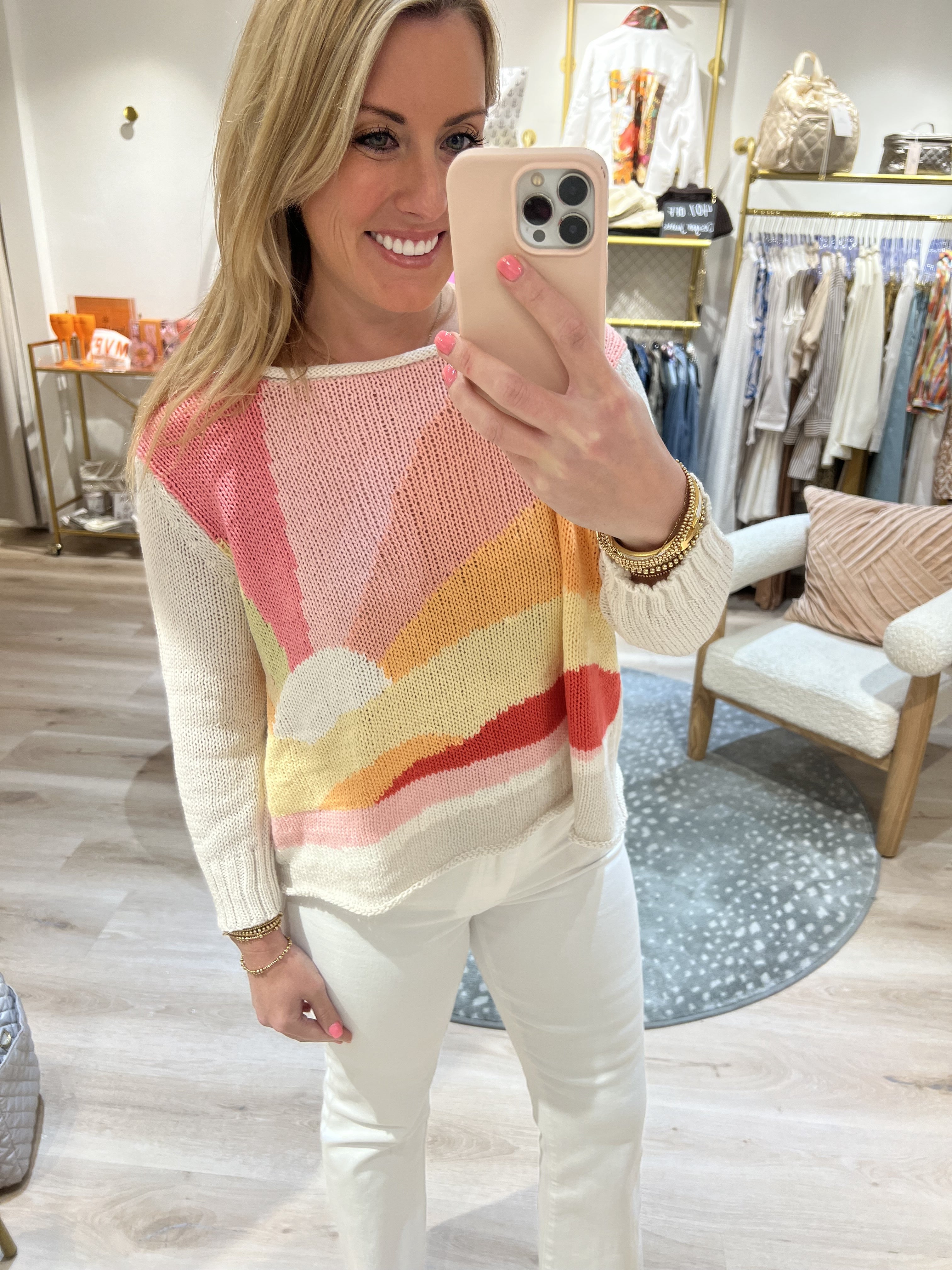 SUNRISE SCAPE CREW COTTON-ALMOND BUTTER